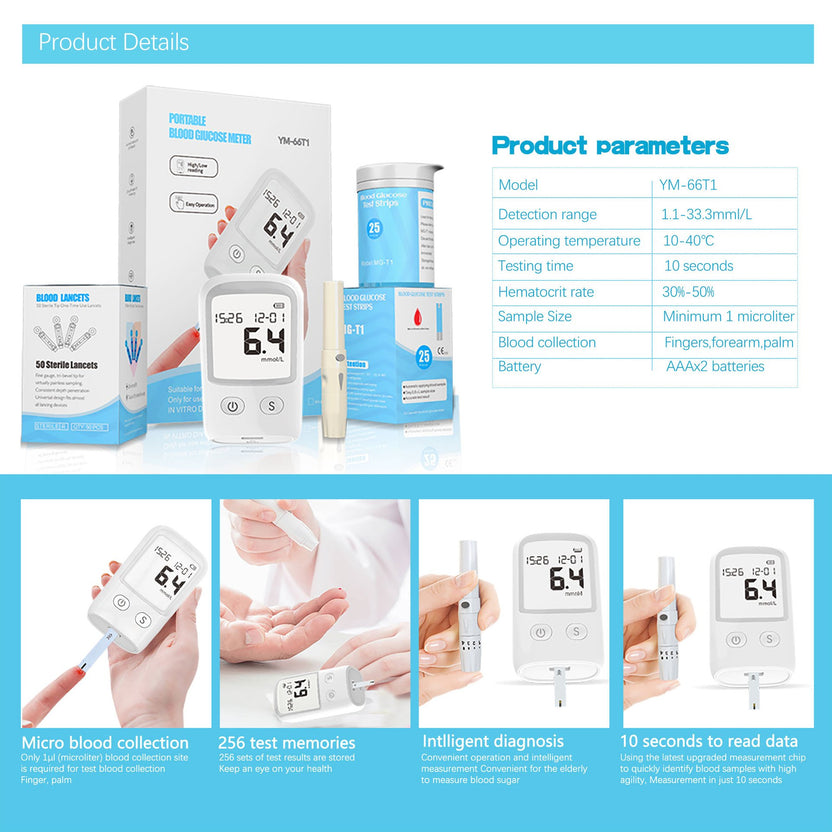 Sale Upto 50%🔥Blood Glucose Meter Diabetes Test Kit