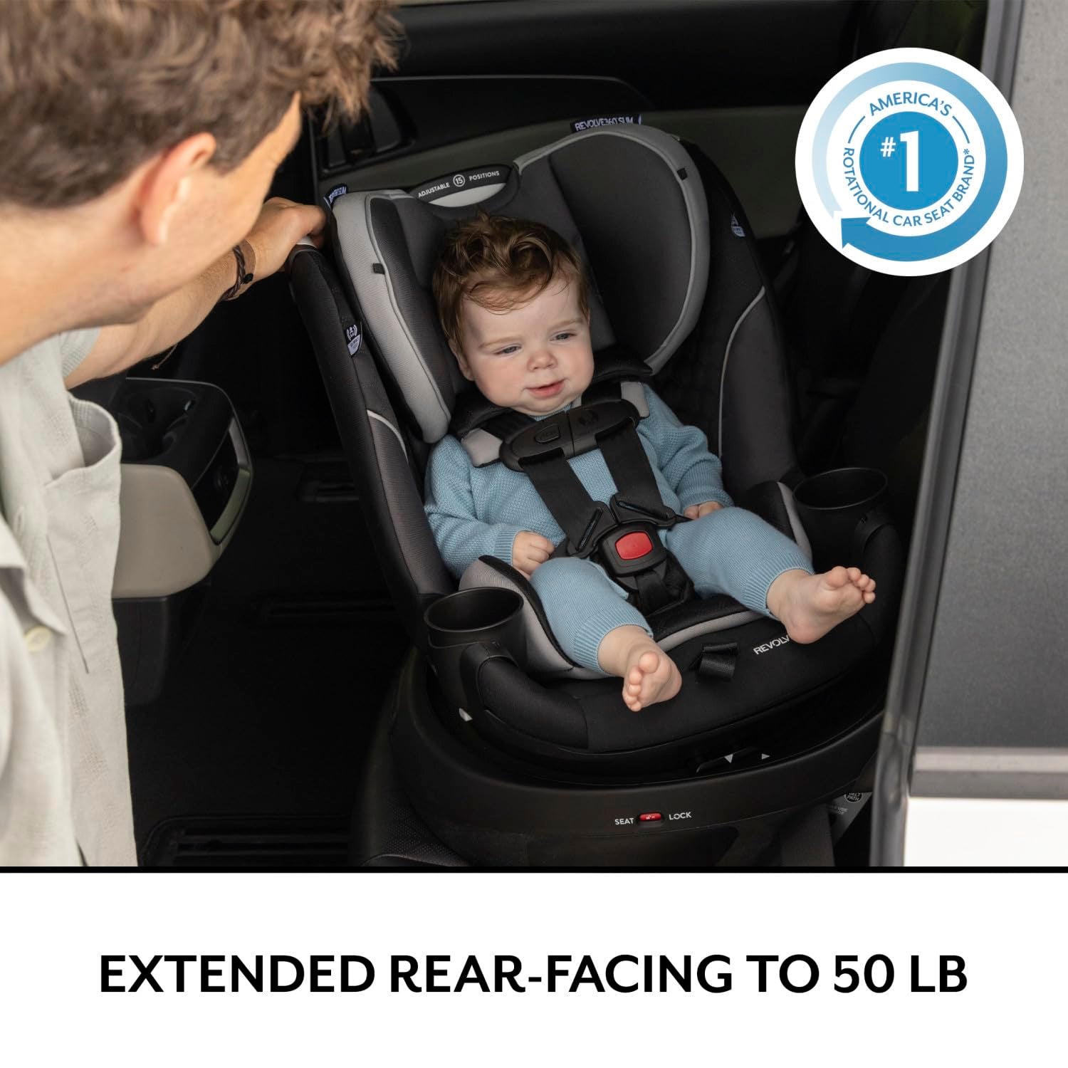 Revolve360 Slim 2-In-1 Rotational Car Seat (Canton Black)