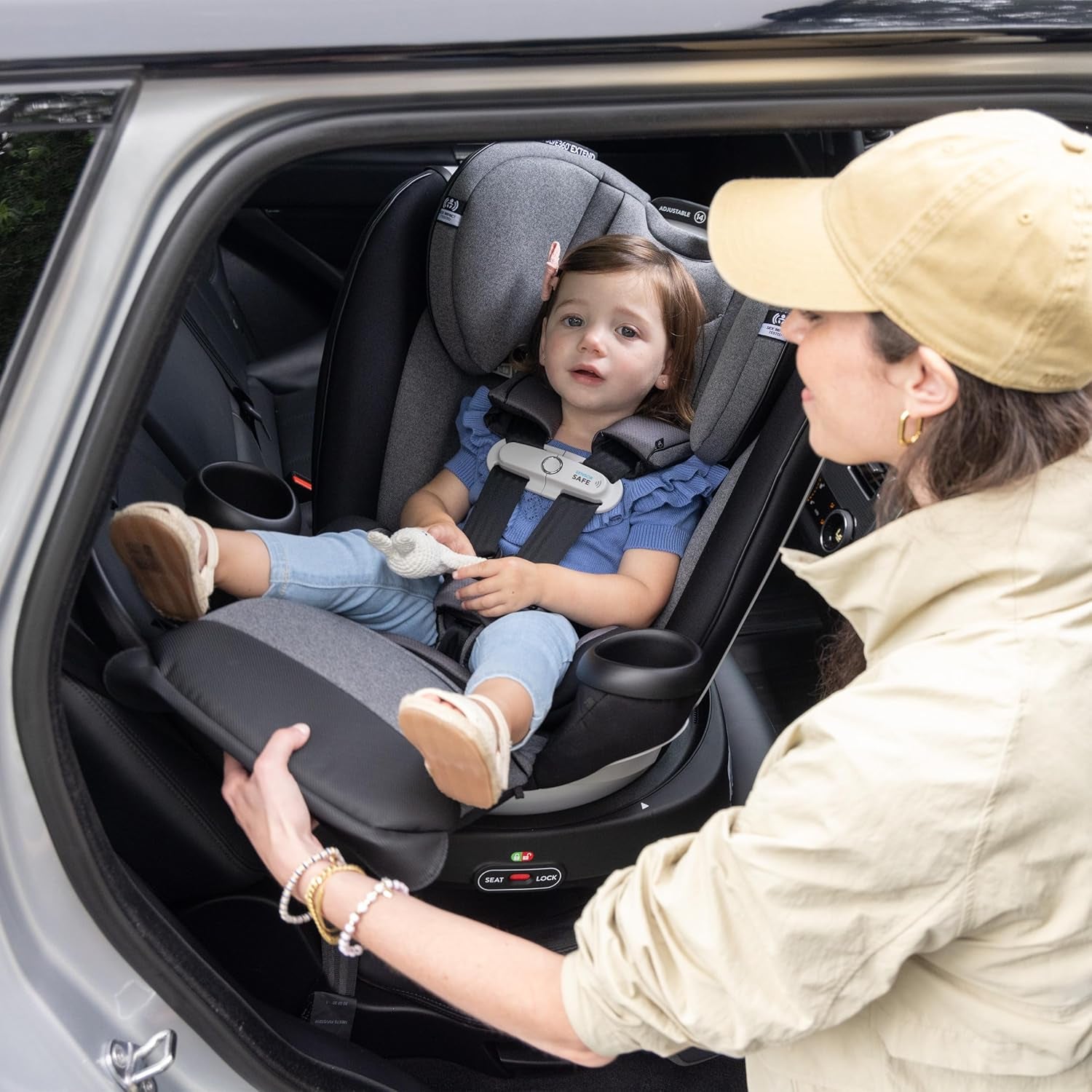 Gold Revolve360 Extend All-In-One Rotational Car Seat with Sensorsafe (Moonstone Gray)