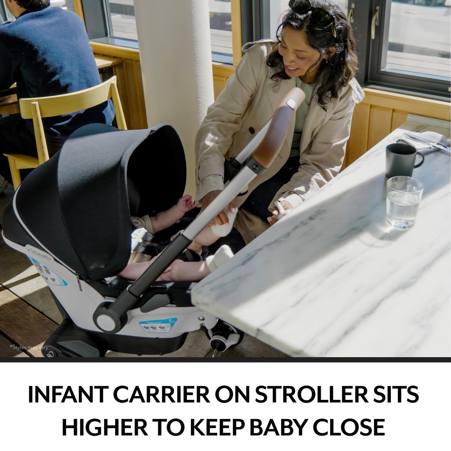 Gold Shyft Dualride with Carryall Storage Infant Car Seat and Stroller Combo (Opal Pink)