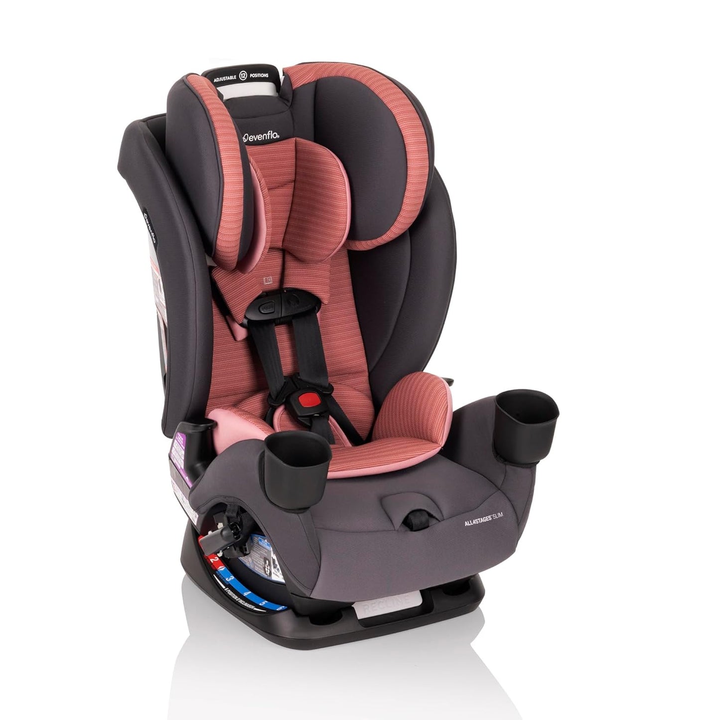 All4Stages Slim 4-In-1 Convertible Car Seat (Sanibel Pink)