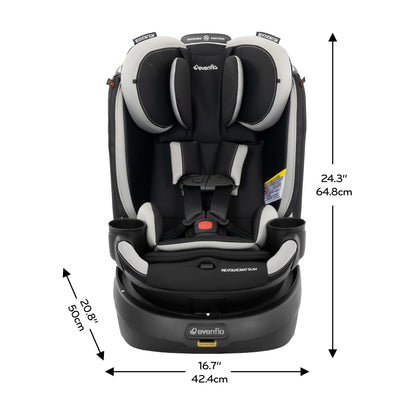Revolve360 Slim 2-In-1 Rotational Car Seat with Quick Clean Cover (Salem Black)