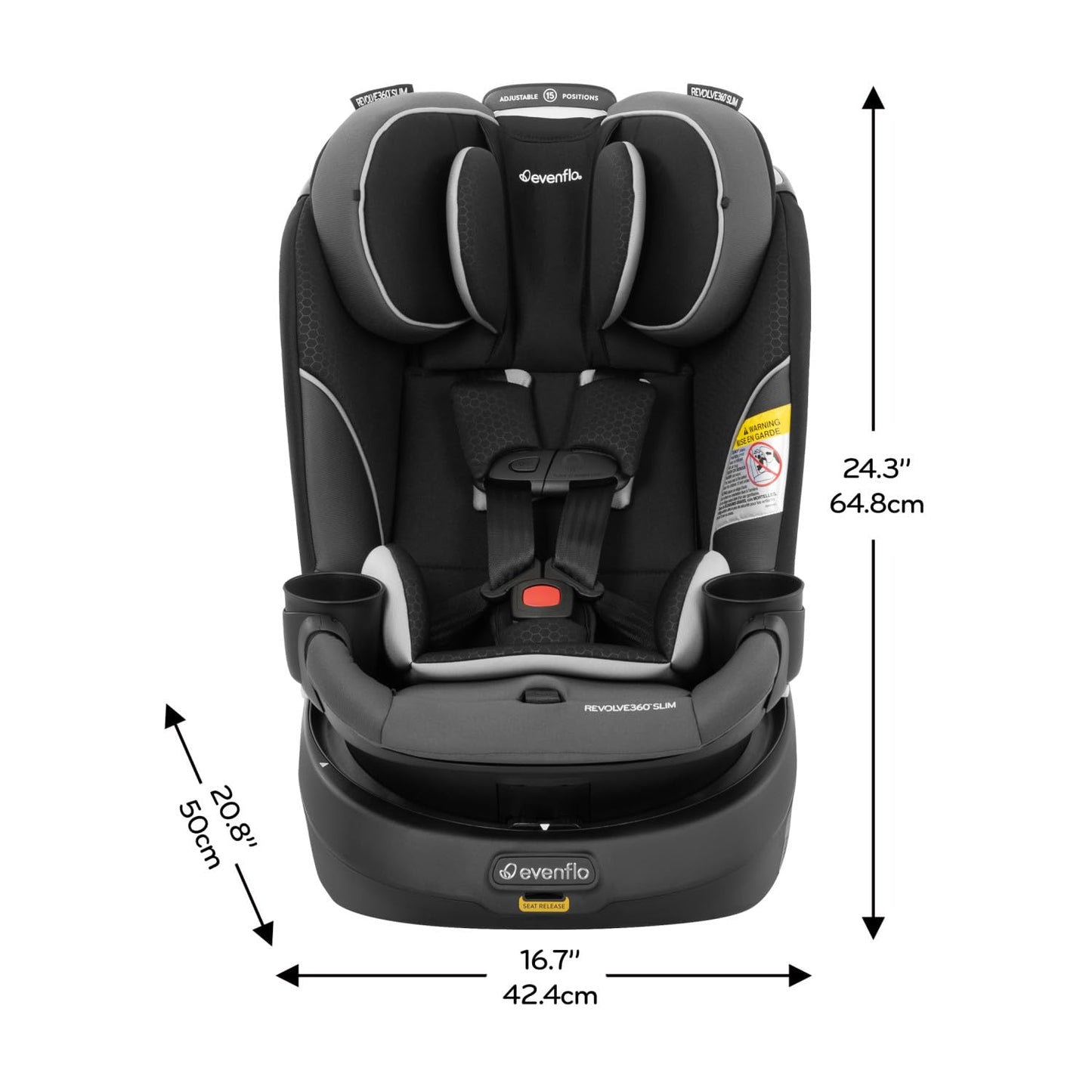 Revolve360 Slim 2-In-1 Rotational Car Seat (Canton Black)