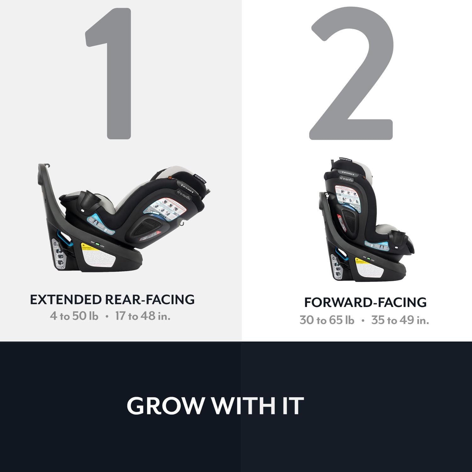 Revolve360 Slim 2-In-1 Rotational Car Seat with Quick Clean Cover (Salem Black)