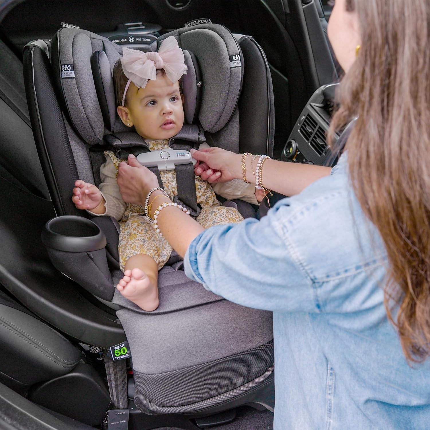Gold Revolve360 Extend All-In-One Rotational Car Seat with Sensorsafe (Moonstone Gray)
