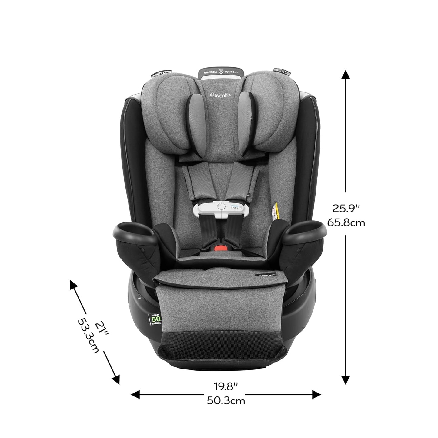 Gold Revolve360 Extend All-In-One Rotational Car Seat with Sensorsafe (Moonstone Gray)