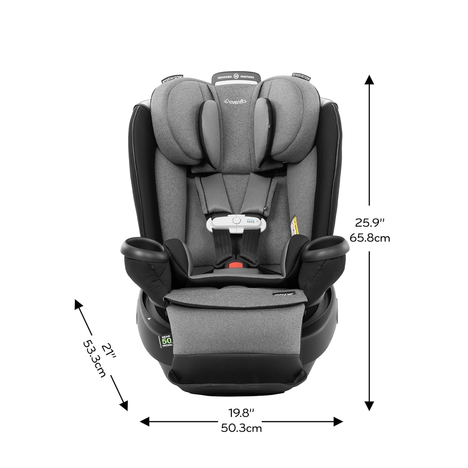 Gold Revolve360 Extend All-In-One Rotational Car Seat with Sensorsafe (Moonstone Gray)
