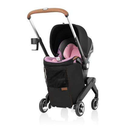 Gold Shyft Dualride with Carryall Storage Infant Car Seat and Stroller Combo (Opal Pink)